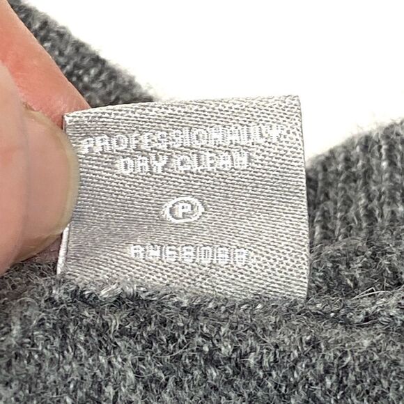 Neiman Marcus the cashmere collection gray with black lace trim sweater M - Picture 9 of 15